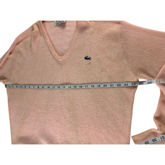 Izod Lacoste Womens Sweater Pink Solid Pullover Long Sleeve Crew Neck Tight Knit - Picture 4 of 6
